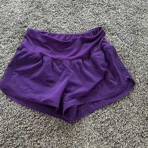 Purple athletic shorts